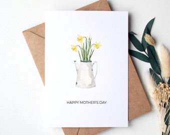 Minimalist Mother’s Day Card | Daffodil Mother's Day Card | Mother's Day Gift | Card For Her | Flower Greeting Card | Happy Mothers Day