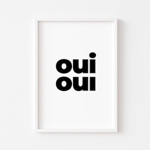 Bathroom Prints | Oui Oui | French Print | Bathroom Sign | Funny Bathroom Print | Wee Wall Art | Toilet Decor | French Saying | Rude Print