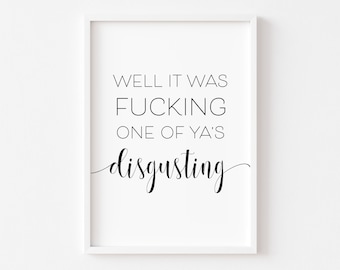 Minimalist Bathroom Print | Bathroom Prints | Disgusting | Bathroom Wall Art | Funny Bathroom Prints | Rude Bathroom Prints | Bathroom Decor