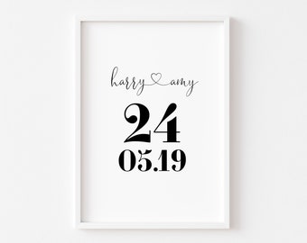 Personalised Print | Your Special Date Print | Custom | Bedroom Print | Home Prints | Couple Names | Wedding Print | New Home | Engagement