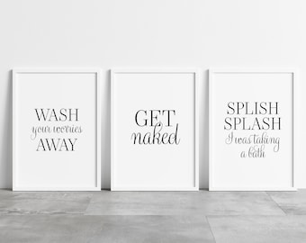Impresión de baño / Impresiones de baño / Arte de la pared del baño / Baño Impresiones conjunto de 3 / impresiones de baño divertidos / decoración del baño / impresiones del inodoro