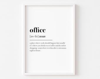 Office Definition Print | Funny Office Prints | Office Wall Art | Work From Home | Definition Print | Office Decor | Home Prints