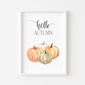 Herbst Deko| Hallo Herbst Wandkunst | Herbst Drucke | Halloween | Kürbis Drucke | Herbst Drucke | Herbstliche Wanddeko | Saisonales Zeichen