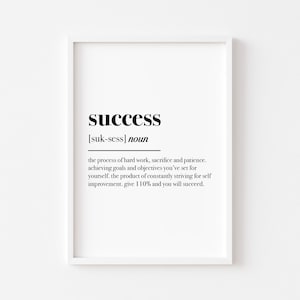 Success Print | Home Office Print | Bedroom Prints | Positive Wall Decor | Bedroom Home Print | Office Wall Art | Office Decor|Inspirational
