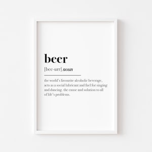 Beer Definition | Kitchen Prints | Kitchen Wall Art | Kitchen Print | Kitchen Decor | Craft Beer | Beer Print | Beer Poster | Alcohol