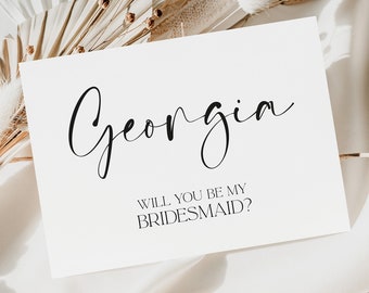 Bridesmaid Proposal Card | Personalised Will You Be My Bridesmaid Postcard | Custom Maid of Honour Proposal Card | Bridal Party Invitation