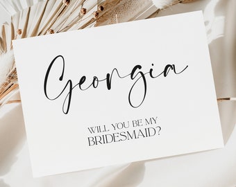 Personalised Will You Be My Bridesmaid Postcard & Envelope | Maid of Honour | Flower Girl | Bridesmaid Gift | Wedding Proposal Card | Shower