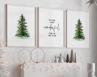 Christmas Prints Set of 3 | Christmas Wall Art | Christmas Decor | Xmas Decoration | Seasonal Home Prints | Winter Wonderland | Winter Decor