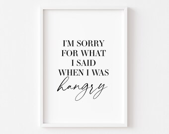 Hangry Print | Kitchen Print | Kitchen Prints | Food Prints | Food Wall Art | Kitchen Decor | Funny Kitchen Print | Minimalist Poster
