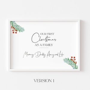Personalised Christmas Print | Our First Christmas Xmas Family Print | Christmas Decor | Christmas Print | Christmas Decoration | Wall Art