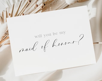 Minimalist Bridesmaid Proposal Card & Envelope | Will You Be My Bridesmaid Card | Maid of Honour | Flower Girl | Bridal Proposal Cards