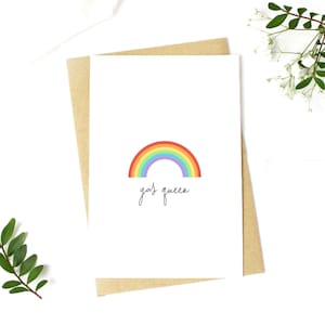 Yas Queen | carte d’anniversaire queer | Carte d’anniversaire gay | Joyeux anniversaire | | de cartes Arc-en-ciel | de la Fierté gaie | de la carte pride Carte d’anniversaire LGBTQ