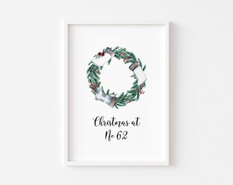 Kerstafdrukken gepersonaliseerd | Kerstmuurkunst | Kerstdecoratie | Kerstafdruk | Kerstdecoratie | Kerstcadeau | Seizoensgebonden