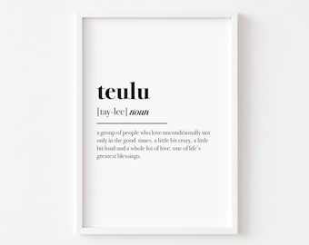 Teulu Definition | Welsh Print | Family Print | Bedroom Print | Home Decor | Home Prints | Home Wall Art | Bathroom Prints | Love