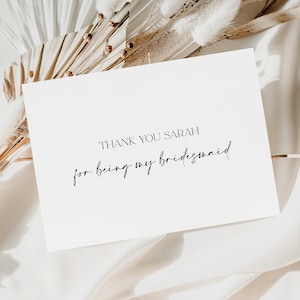 Danke, dass du meine Brautjungfer Postkarte personalisiert | Trauzeugin | Blumenmädchen | Brautjungfern Geschenk | Danke Postkarte | Trauzeuge