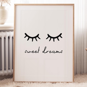 Süße Träume | Schlafzimmer Poster | Schlafzimmer Wandkunst | Schlafzimmer Druck | Home Wandkunst | Home Drucke | Schlafzimmer Dekor | Inspirierende Drucke