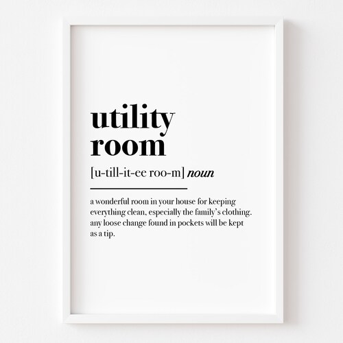 Utility Room Definition Home Print Utility Room Print Etsy