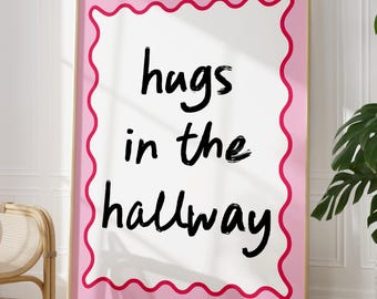 Hugs In The Hallway Print | Hallway Print | Entryway Wall Art | Maximalist Poster