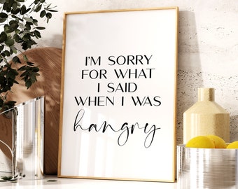 Hangry Print | Kitchen Print | Kitchen Sign | Food Quote Print | Kitchen Wall Decor | Wall Art