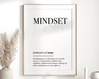 Motivierend Druck | Denkweise Definition | Inspirierende Kunst | Büro Dekor | Wandkunst | Motivierende Wanddekoration | Drucke fürs Büro