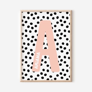 Stampa vivaio personalizzata / Nome Wall Art / Arte murale personalizzata per ragazze ragazzi / Nursery Decor / Stampe di nascita personalizzate / Stampa nome bambino / Rosa