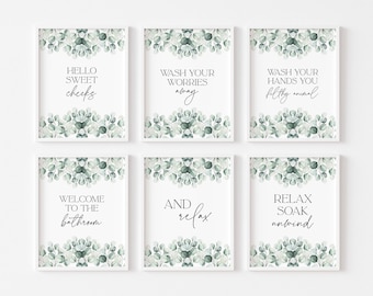 Bathroom Prints | Bathroom Print | Eucalyptus Print | Botanical Bathroom Wall Art | Bathroom Decor | Watercolour Print | Plant Print | Home