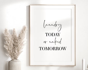 Laundry Room Print | Utility Room Wall Art | Home Print | Utility Room Print | Home Prints | Minimalist Home Trend | Funny Naked Print