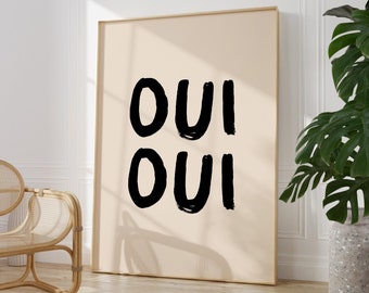 Impresión de Oui Oui / Impresión artística de baño / Impresión francesa / Impresión maximalista / Impresión de inodoro / Impresión manuscrita / Impresión de inodoro de abajo