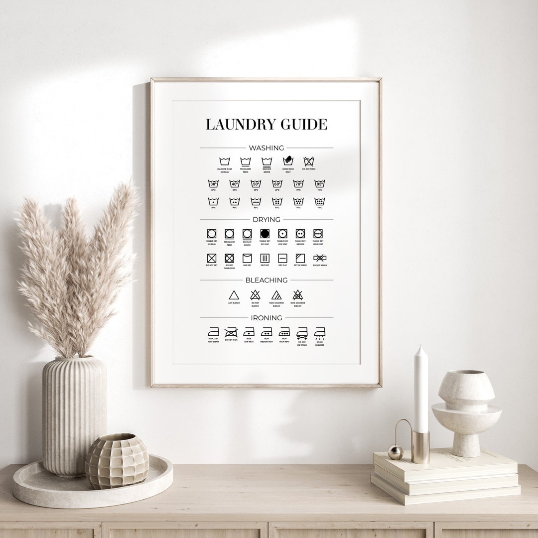 Laundry Guide Print | Care Instructions | Utility Room Print | Laundry ...