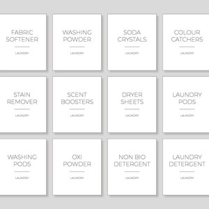 Laundry Labels | Waterproof Labels | Washing Labels | Storage Jar Organisation | Matt Vinyl Label | Pods Detergent Softener Scent Boosters