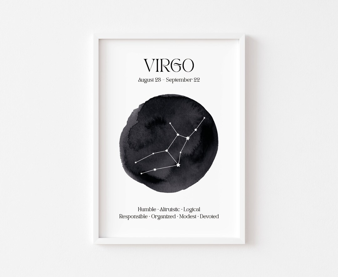 Vierge Zodiaque Imprimer | Empreintes astrologiques | Zodiac Star Wall