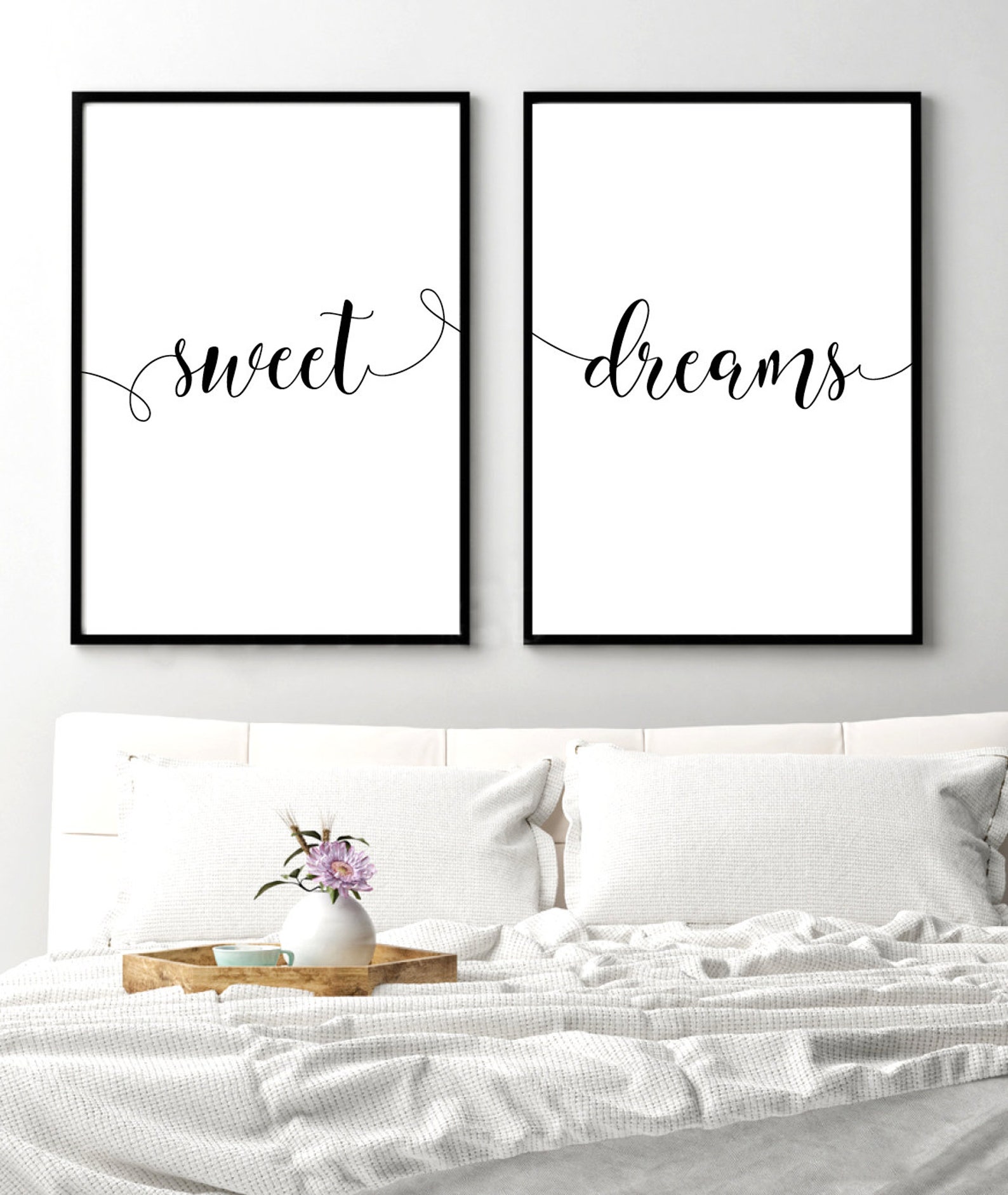 Sweet Dreams Set of 2 Bedroom Prints Bedroom Print Bedroom Etsy UK