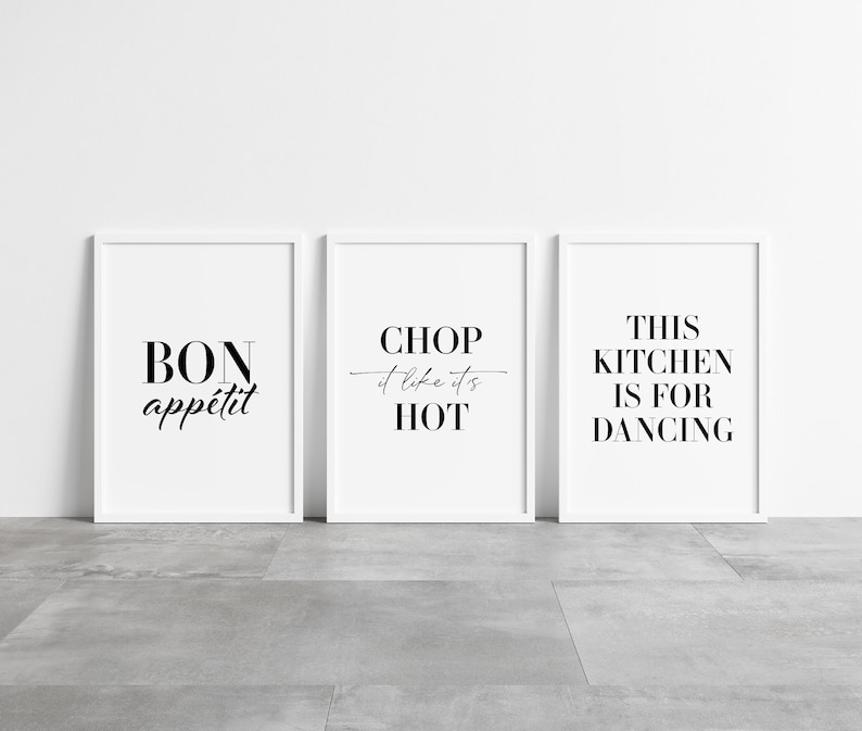 Kitchen Prints Kitchen Prints Set of 3 Kitchen Print Etsy UK