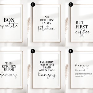 Kitchen Wall Art | Kitchen Print | Funny Wall Sign | Dining Room Print | Coffee Print | Minimalist Print