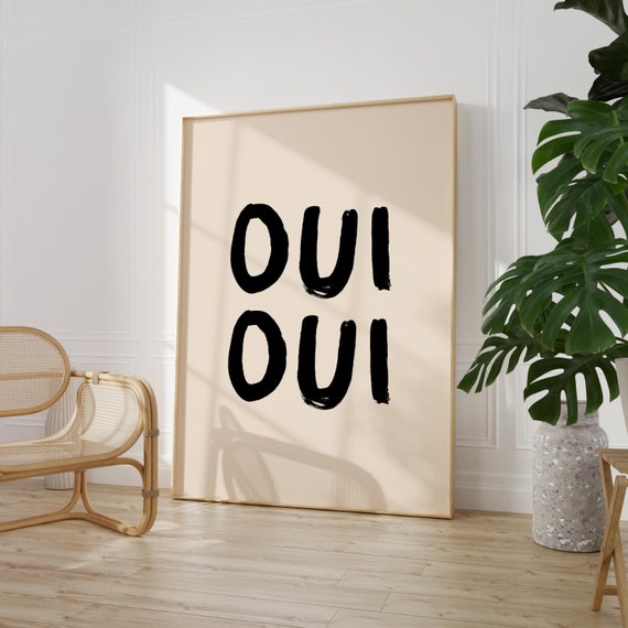 Oui Oui Print | Bathroom Art Print | French Print | Maximalist Print | Toilet Print | Handwritten Print | Downstairs Loo Print