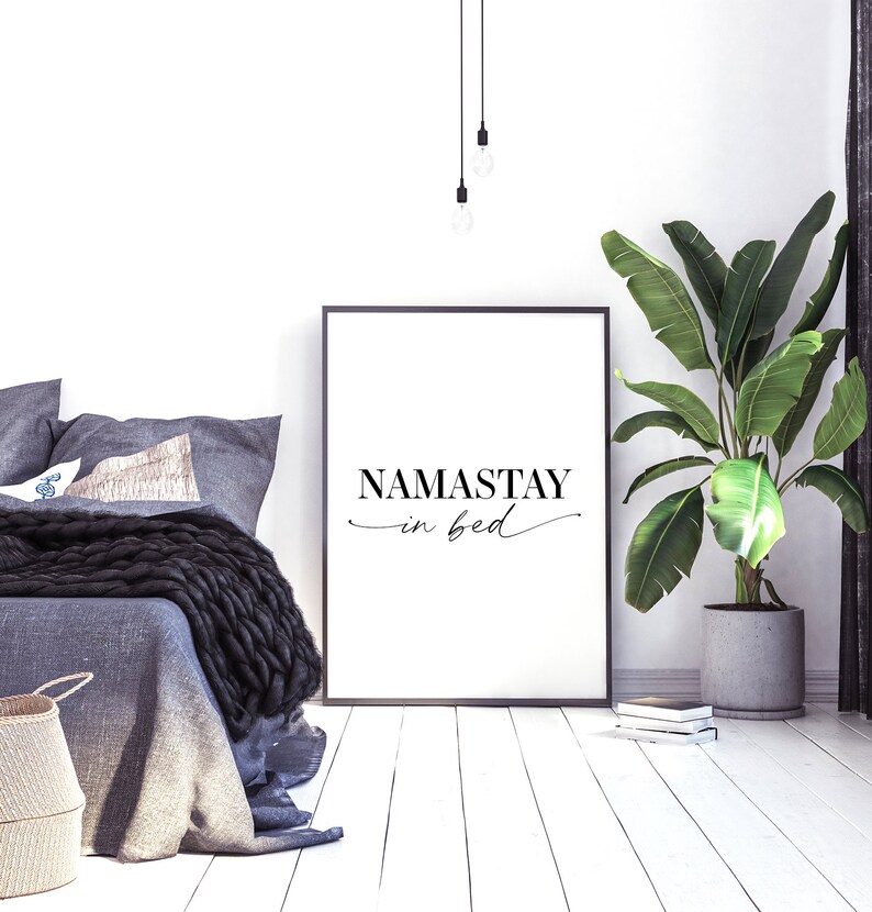 Namastay in Bed Bedroom Print Bedroom Wall Art Bedroom Etsy