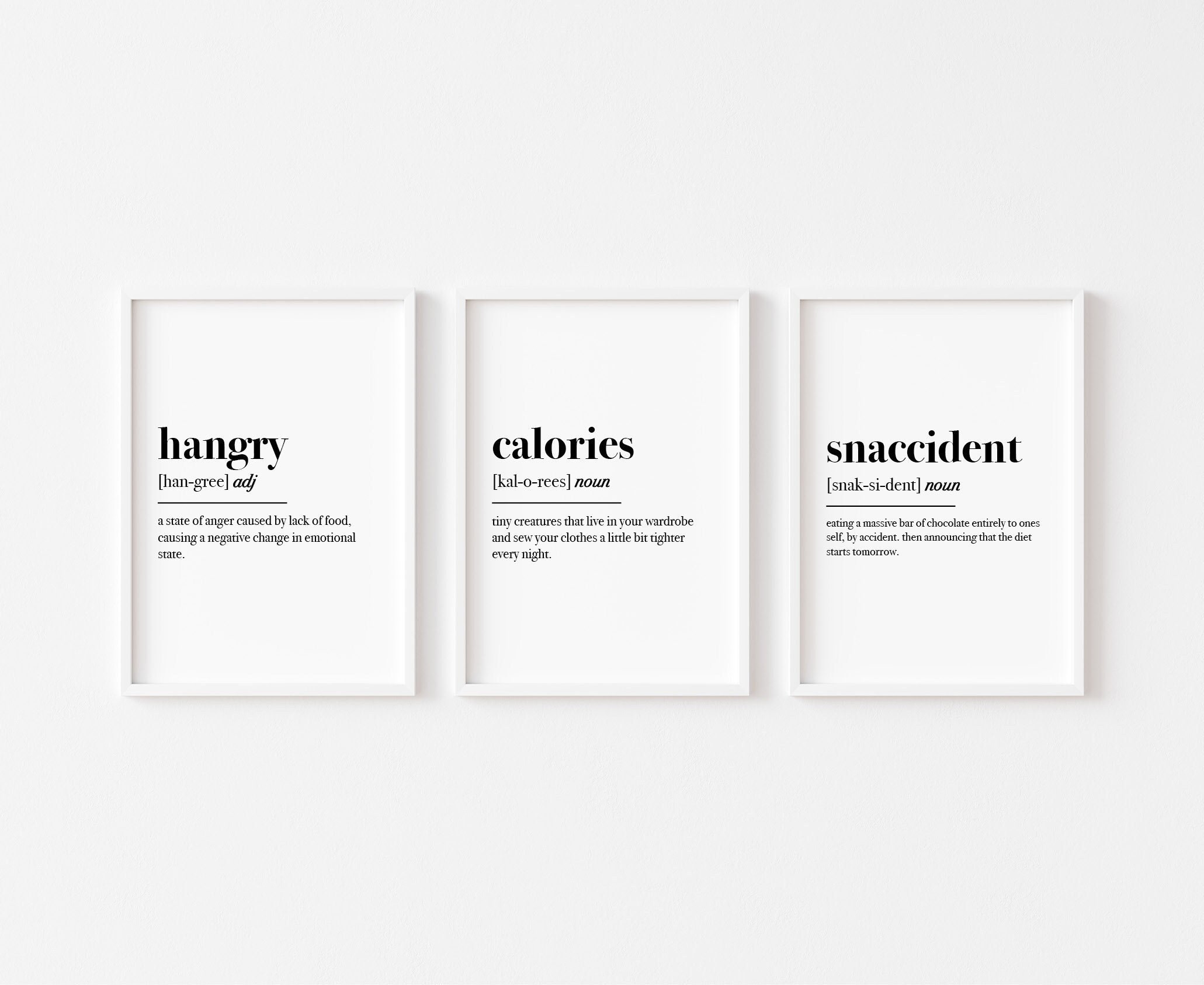 Kitchen Prints Set of 3 Definition Print Kitchen Prints Etsy UK
