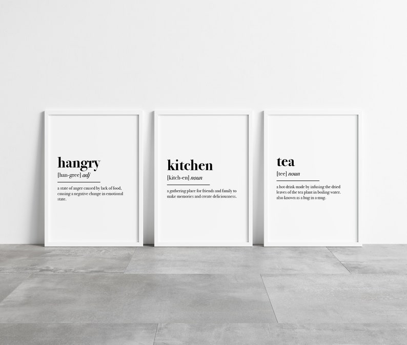 Kitchen Prints Set of 3 Kitchen Prints Kitchen Print Etsy UK