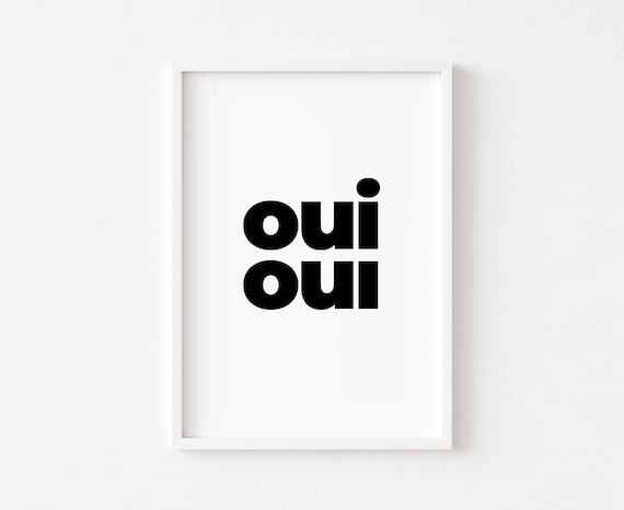 Bathroom Prints | Oui Oui | French Print | Bathroom Sign | Funny Bathroom Print | Wee Wall Art | Toilet Decor | French Saying | Rude Print