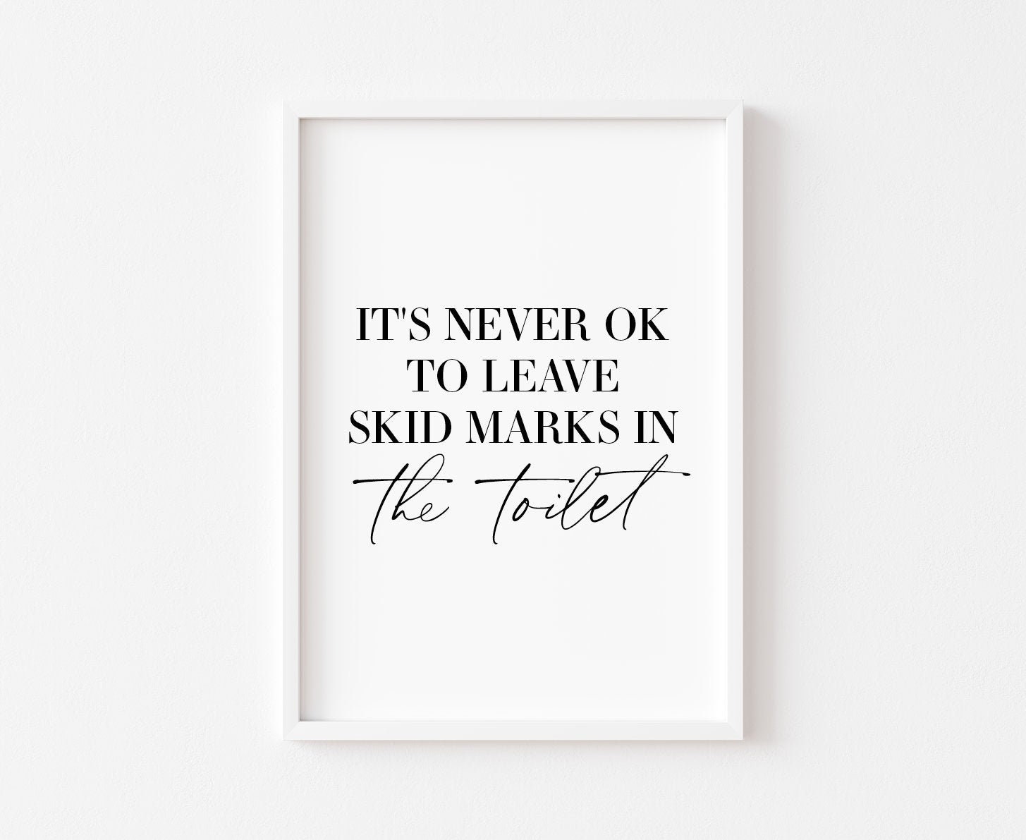 Skid Marks Print Bathroom Print Funny Prints Bathroom Prints Rude