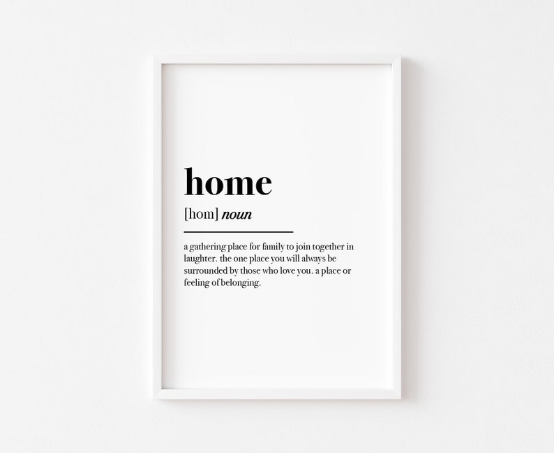 Home Definition Home Print Bedroom Print Home Decor Etsy UK