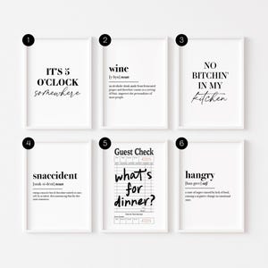 Kitchen Print | Kitchen Wall Art | Guest Check Poster | Coffee Print | Minimalist Print | Definition Prints image 1