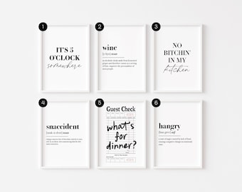 Kitchen Print | Kitchen Wall Art | Guest Check Poster | Coffee Print | Minimalist Print | Definition Prints