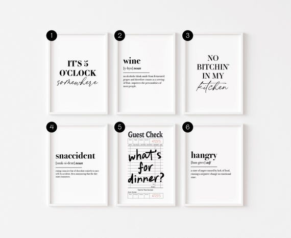 Kitchen Print | Kitchen Wall Art | Guest Check Poster | Coffee Print | Minimalist Print | Definition Prints