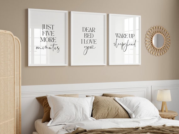 Bedroom Prints | Set Of 3 Prints | Bedroom Wall Art | Bedroom Decor | Neutral Wall Prints | Stay In Bed Prints | Above Bed Prints | Home Art
