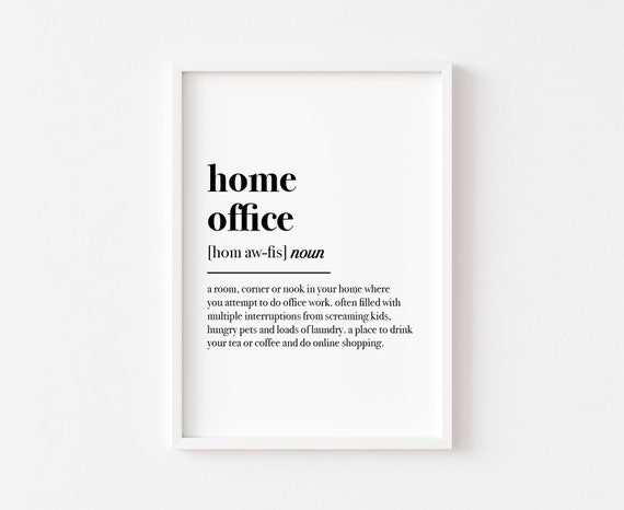 Home Office Definition Print Office Wall Art Work From - Etsy UK