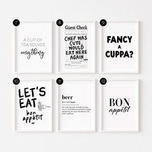 Kitchen Print | Kitchen Wall Art | Guest Check Poster | Coffee Print | Minimalist Print | Definition Prints image 2