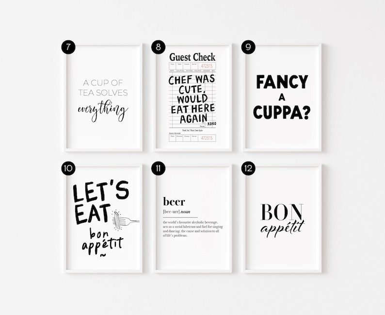 Kitchen Print | Kitchen Wall Art | Guest Check Poster | Coffee Print | Minimalist Print | Definition Prints image 2