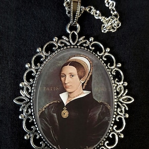 Catherine Howard Holbein Antique Silver Pendant Necklace Earrings Tudor Henry 8th Wife Elizabeth Seymour Margaret Douglas Countess Lennox