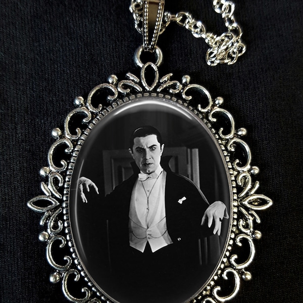 Bela Lugosi Dracula 1931 Large Silver Pendant Necklace Earrings Bauhaus Goth Horror Movie